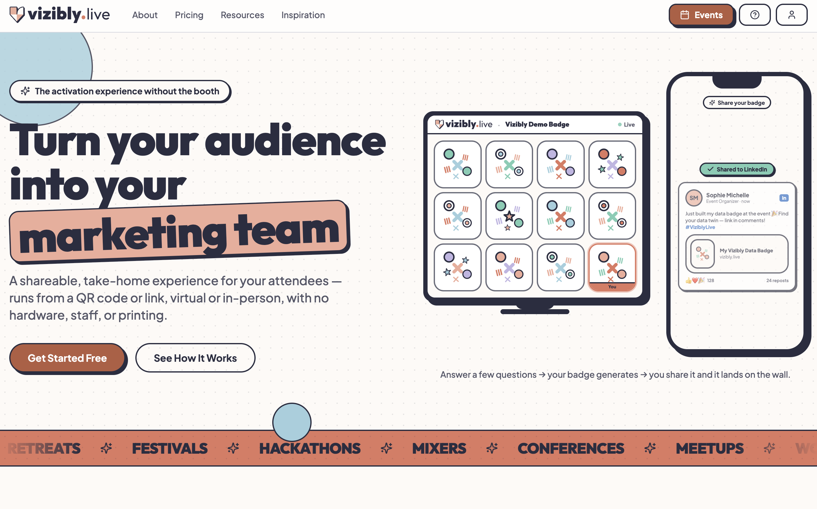 Screenshot of Vizibly.live - Event Activation