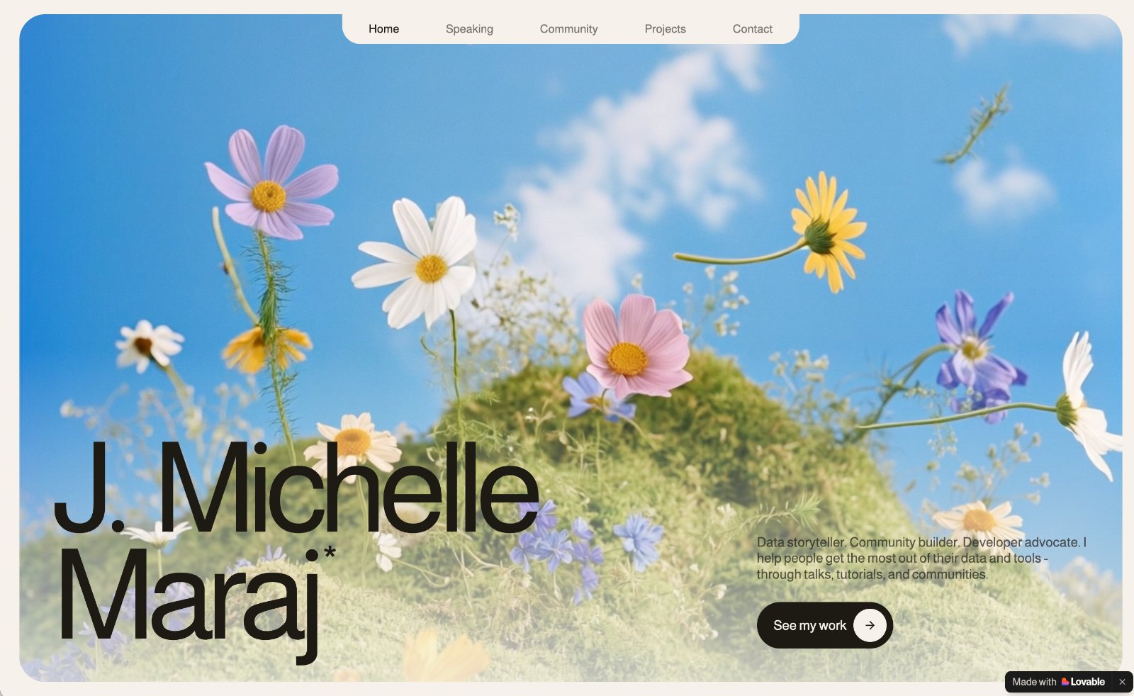 Screenshot of J. Michelle Maraj Portfolio